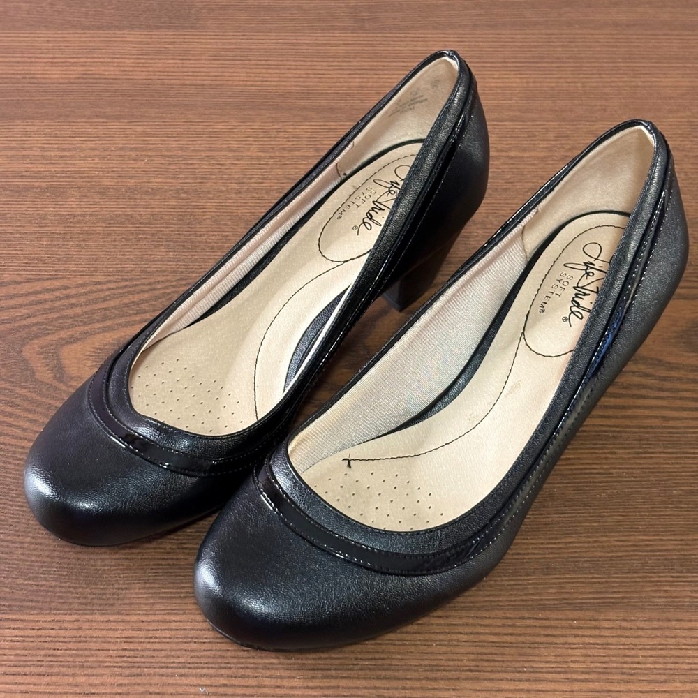 LifeStride Ricki Pumps Women 8M Black Excellent Soft System Comfort Block Heel - Picture 13 of 13